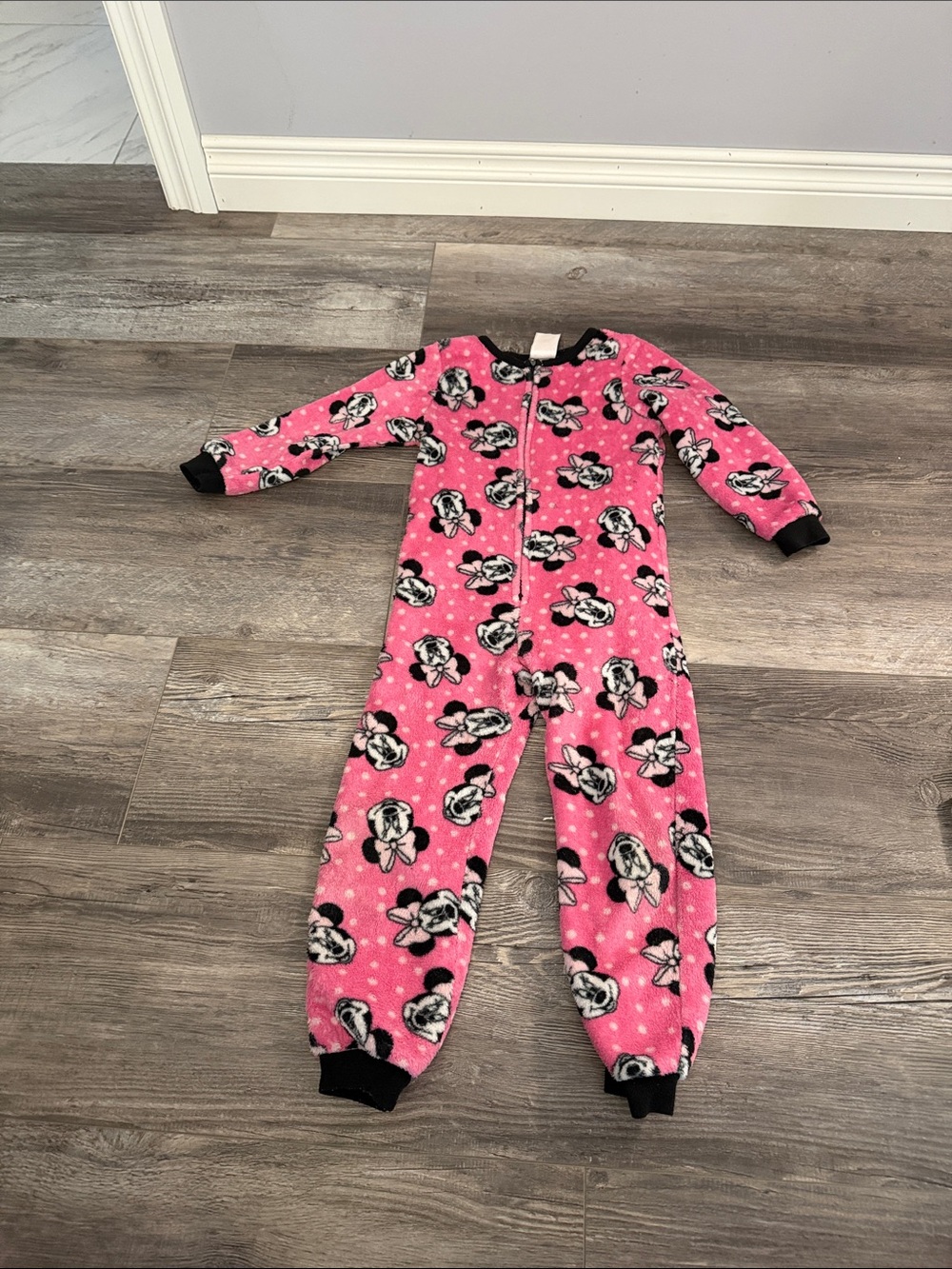 Disney Pink Minnie Mouse Fleece One-Piece Pajamas for Kids